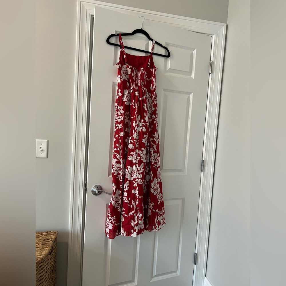 Madewell Square Neck Red Floral Tank Dress - Picture 7 of 7